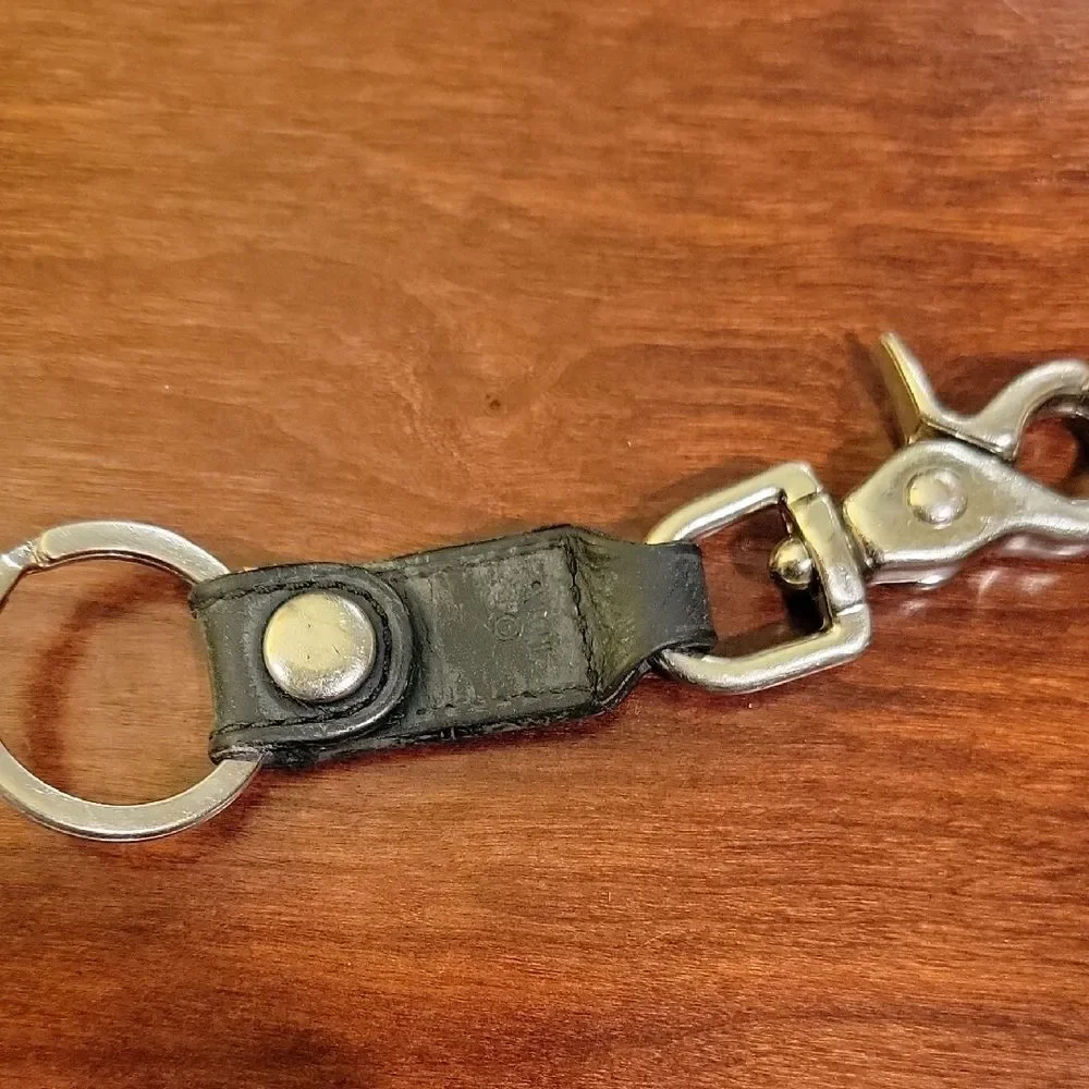 Coach Dark Leather Key Holder and Card Wallet